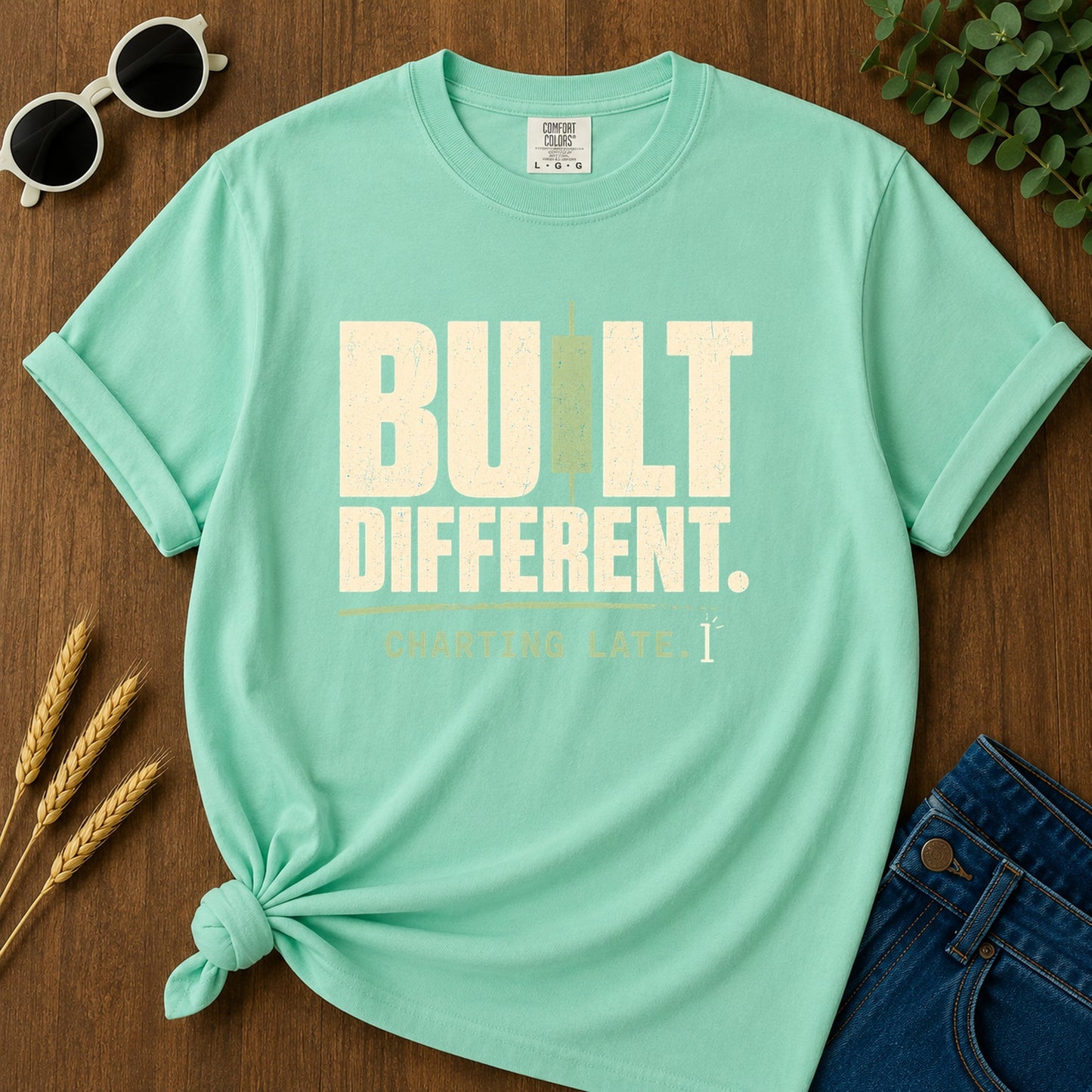 Built Different Charting Late T-Shirt - Island Reef