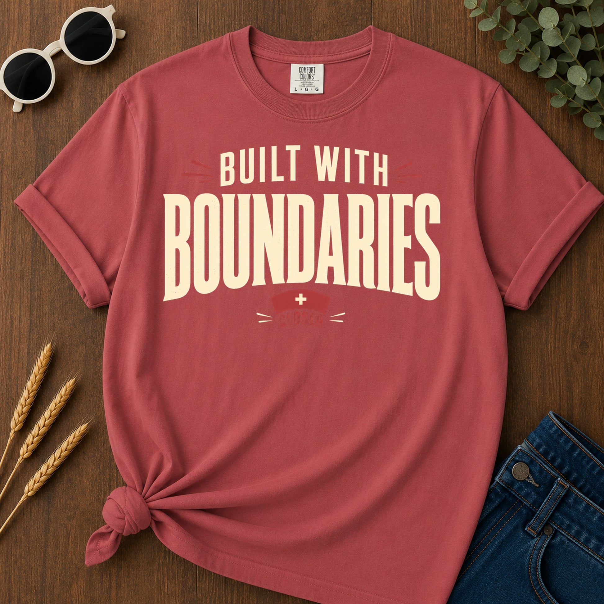 Built With Boundaries T-Shirt - Crimson