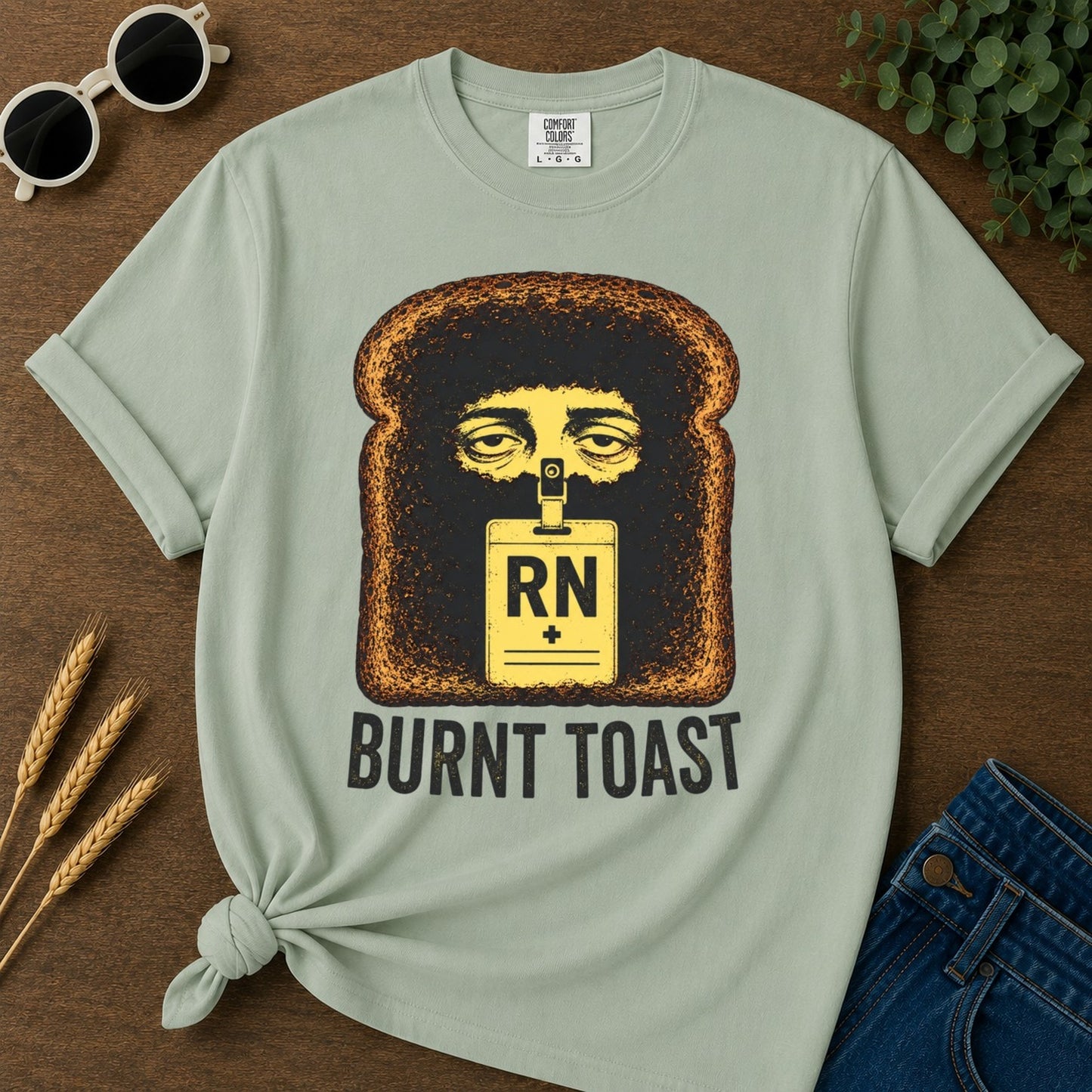 Burnt Toast T-shirt - Bay Mockup