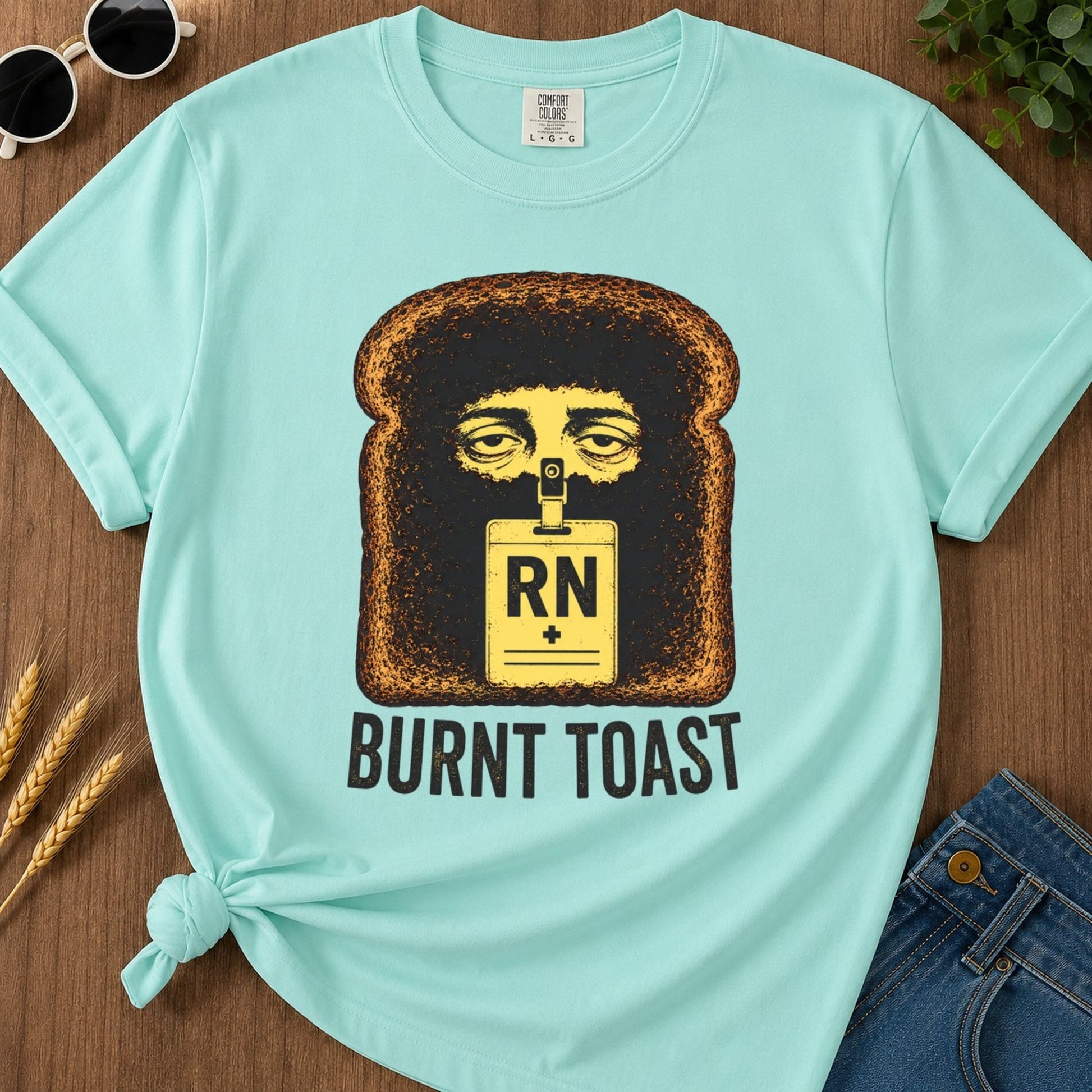 Burnt Toast T-shirt - Chalky Mint Mockup