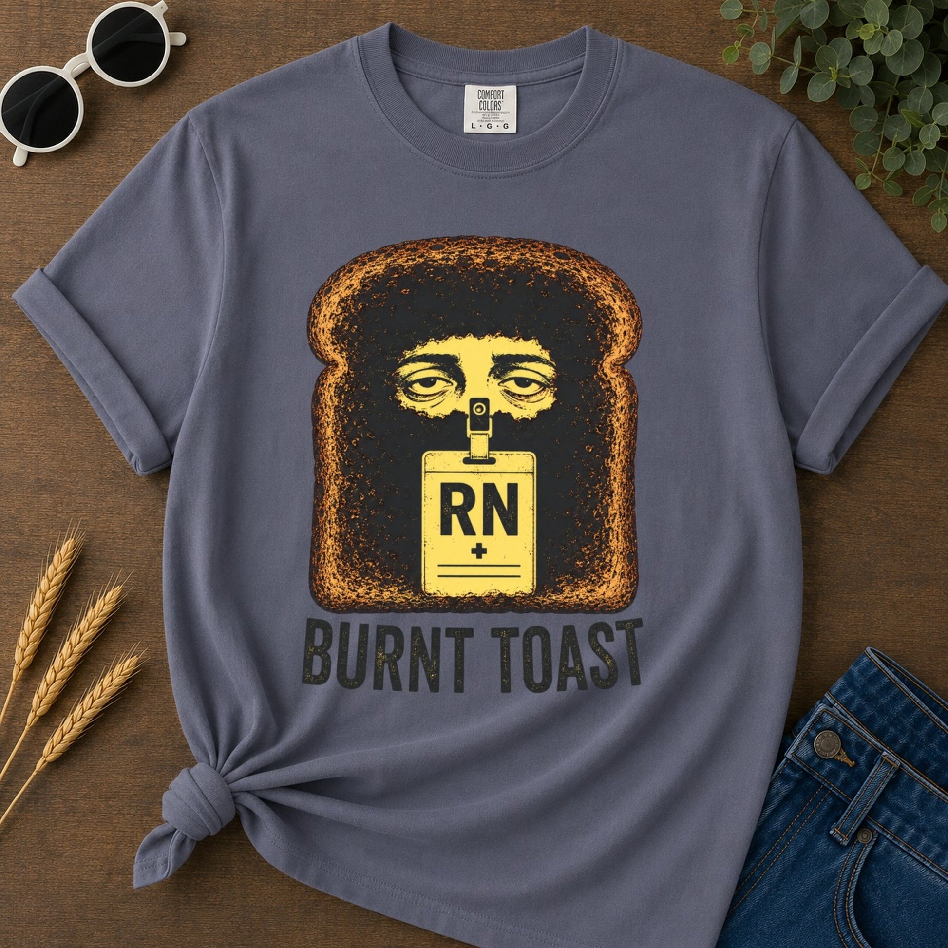Burnt Toast T-shirt - Navy Mockup