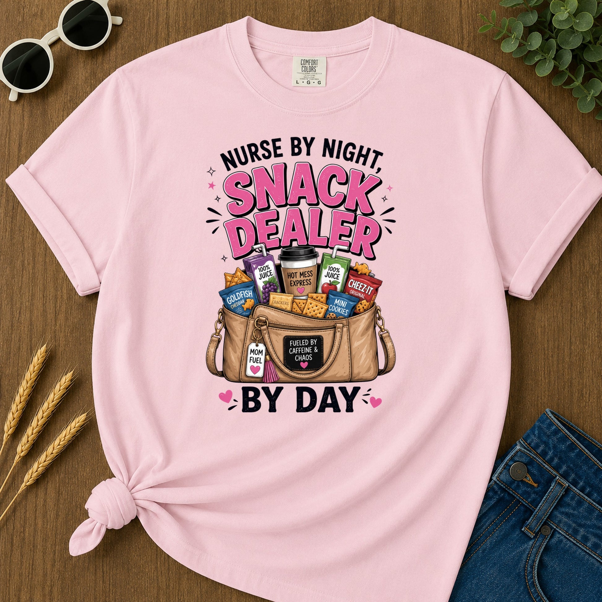 By A Night Nurse 100 Juice Hot Mess Cheez It Express T-Shirt - Blossom