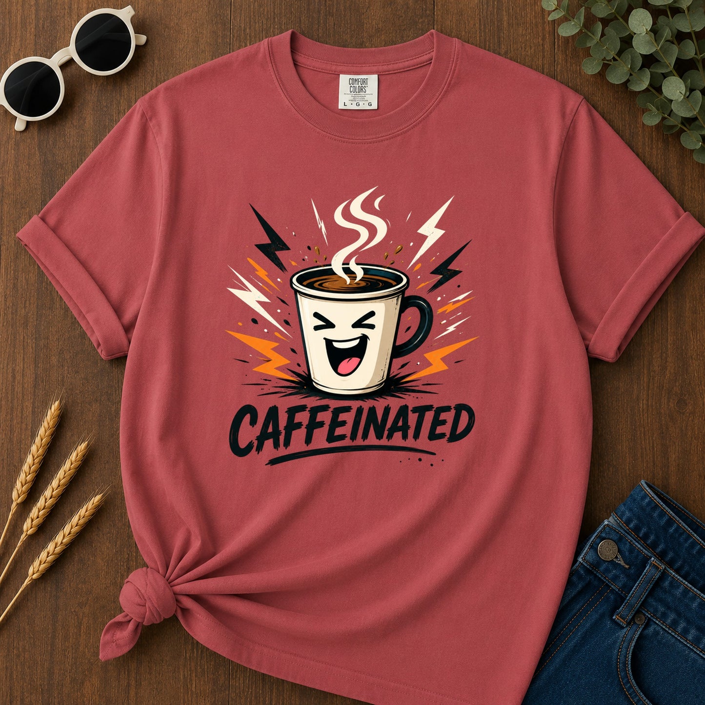 Caffeinated T-Shirt - Crimson