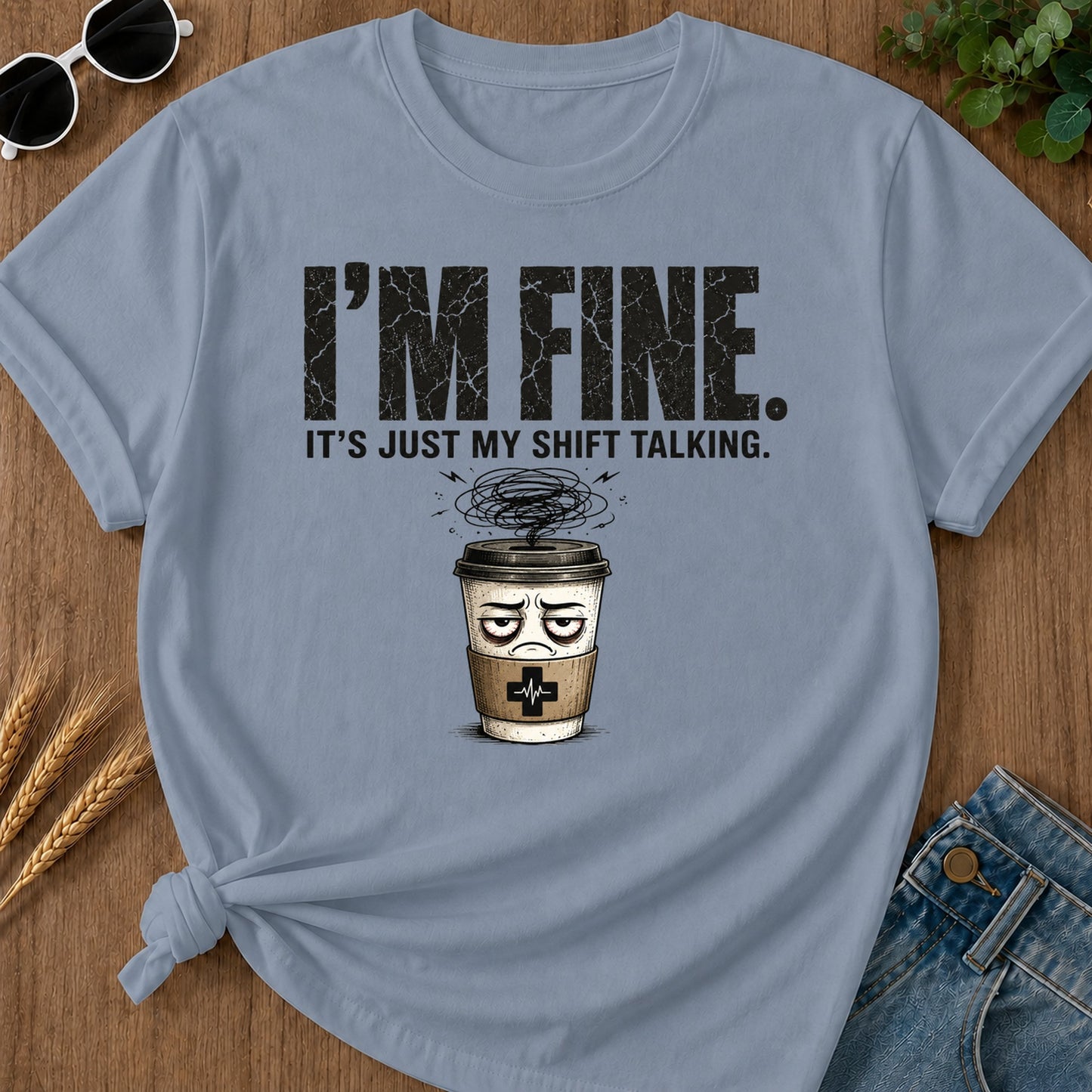 Caffeine T-Shirt - Blue Jean