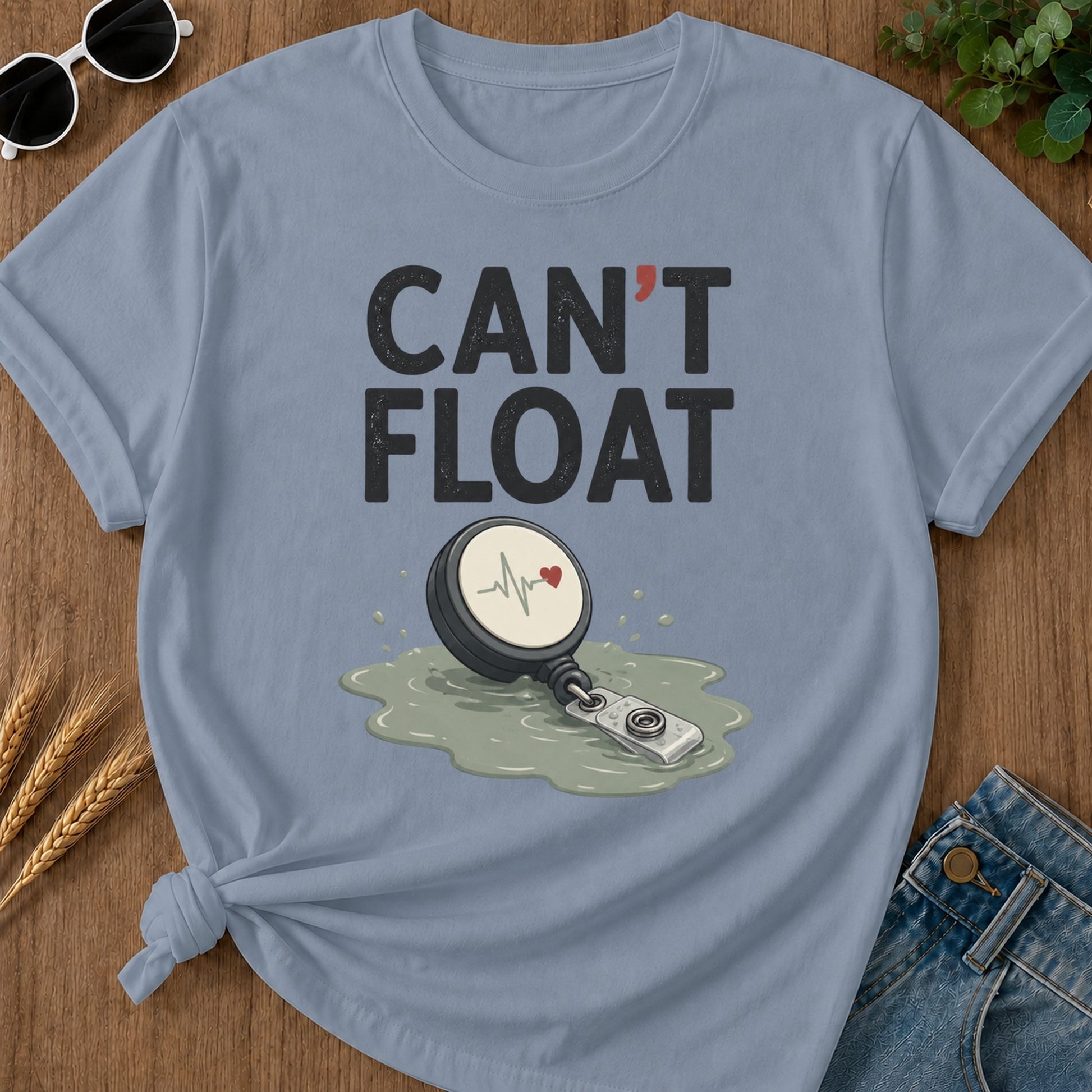 Cant Float T-Shirt - Blue Jean