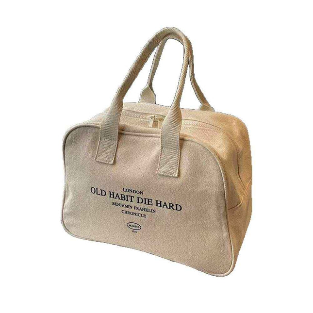 Canvas Shoulder Satchel Bag — Off - White Multi - Way - RAYZORA