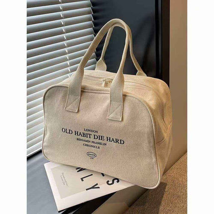 Canvas Shoulder Satchel Bag — Off - White Multi - Way - RAYZORA
