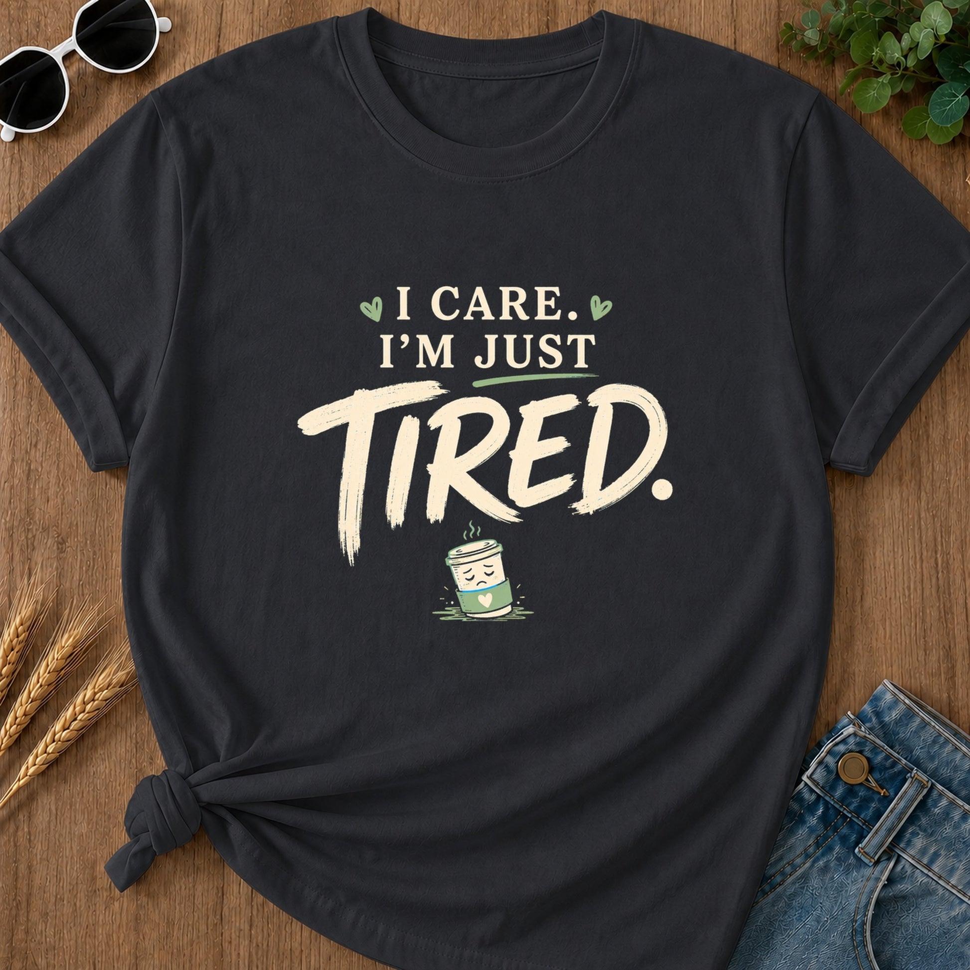 Care Just Tired T-Shirt - Graphite