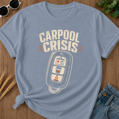 Carpool Crisis T-shirt - Blue Jean Mockup