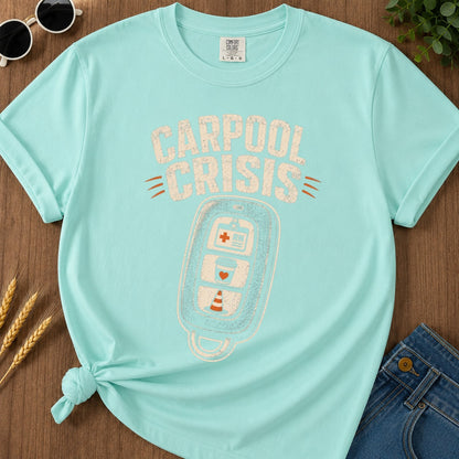 Carpool Crisis T-shirt - Chalky Mint Mockup