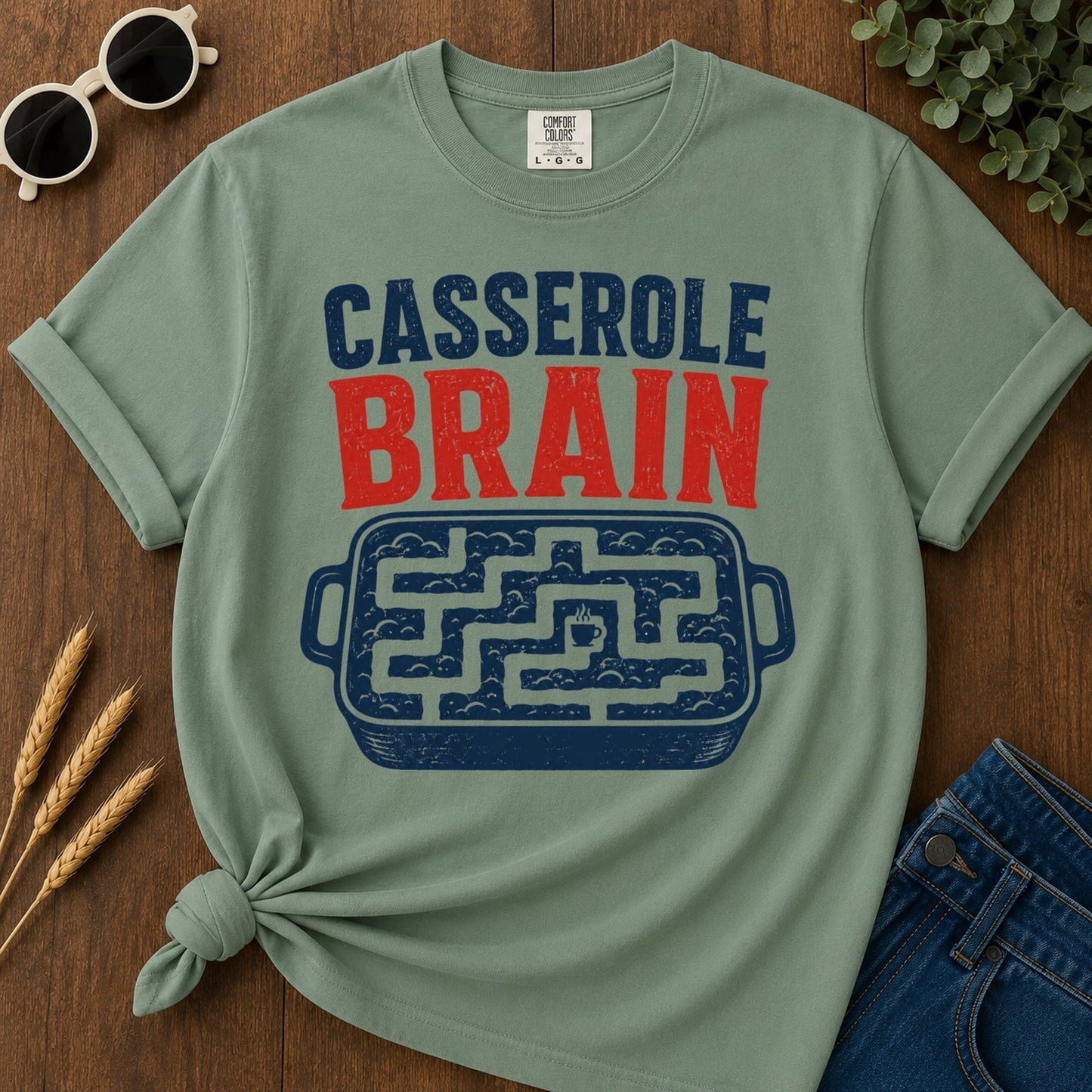 Casserole Brain T-shirt - Light Green Mockup