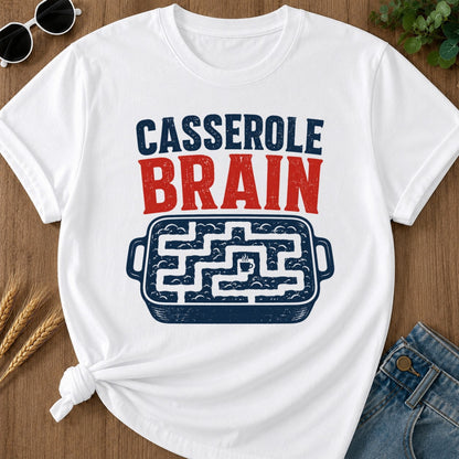 Casserole Brain T-shirt - White Mockup