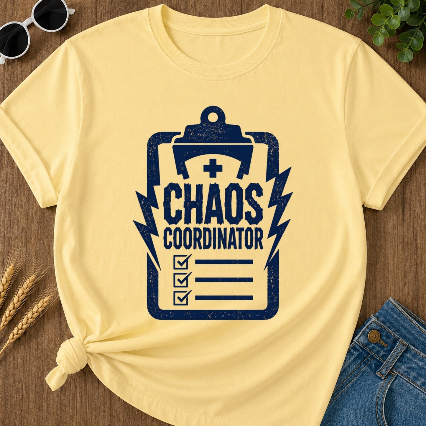Chaos Coordinator T-shirt - Butter Mockup