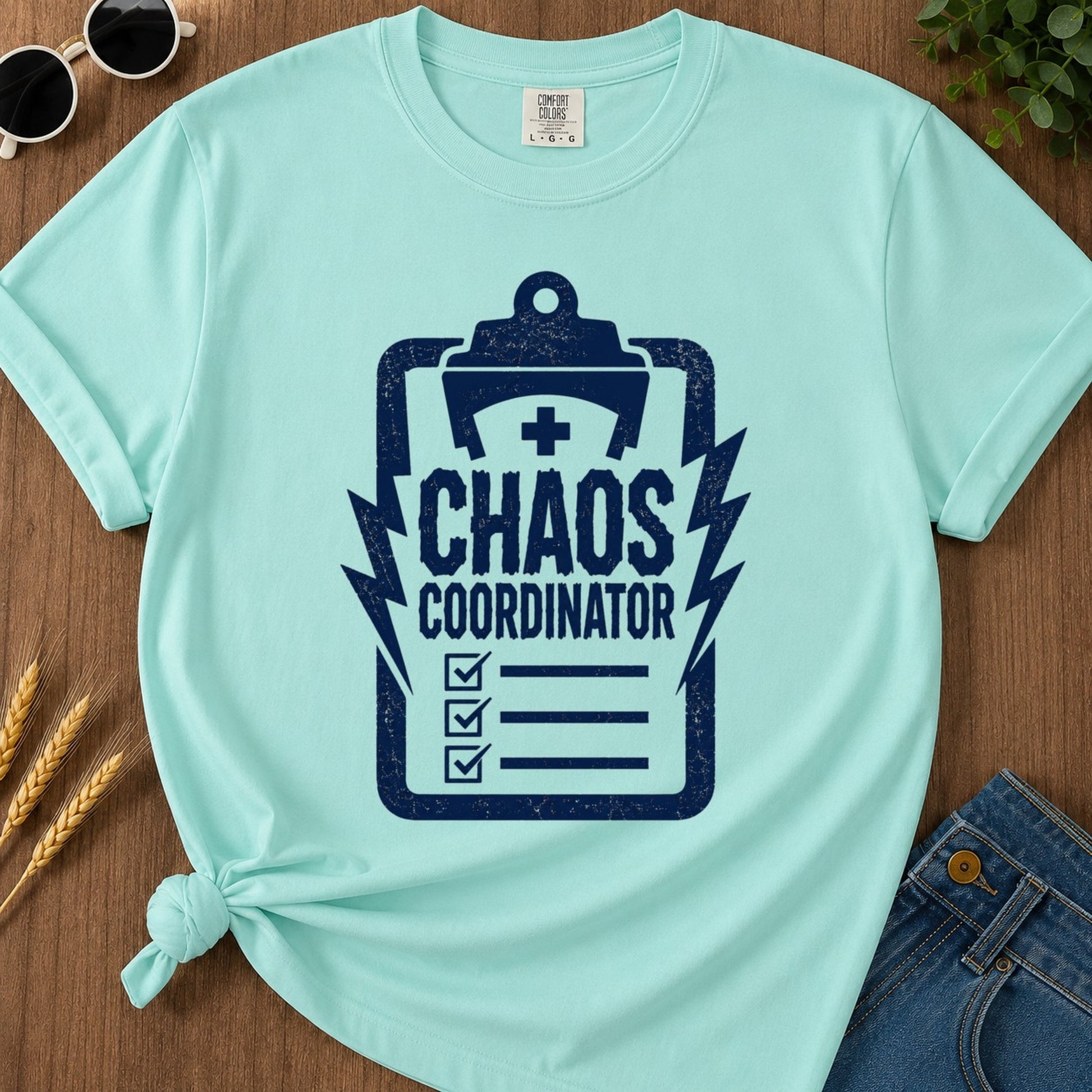 Chaos Coordinator T-shirt - Chalky Mint Mockup