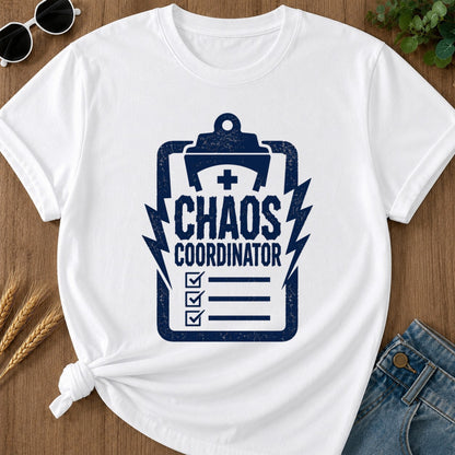 Chaos Coordinator T-shirt - White Mockup