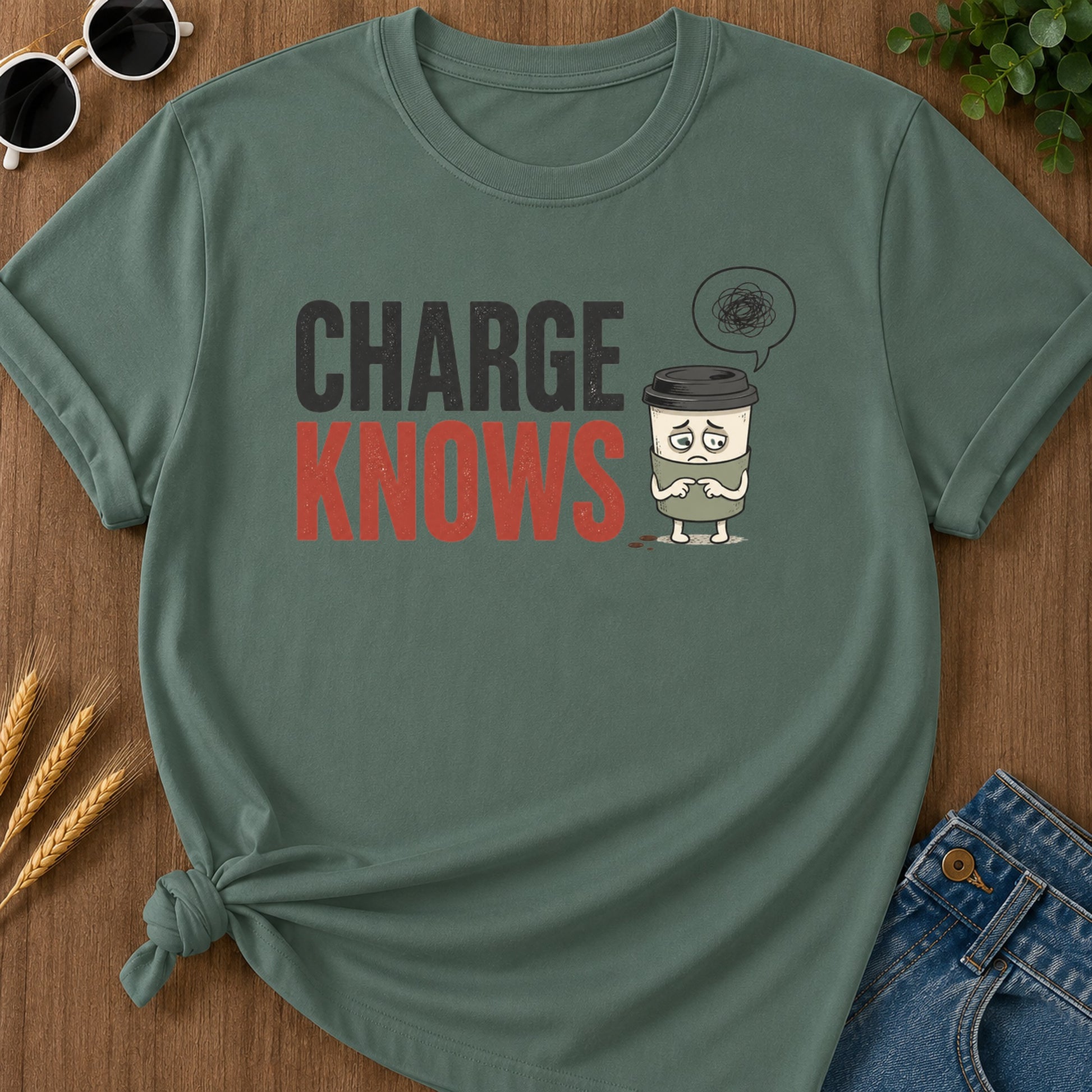 Charge Knows T-Shirt - Blue Spruce