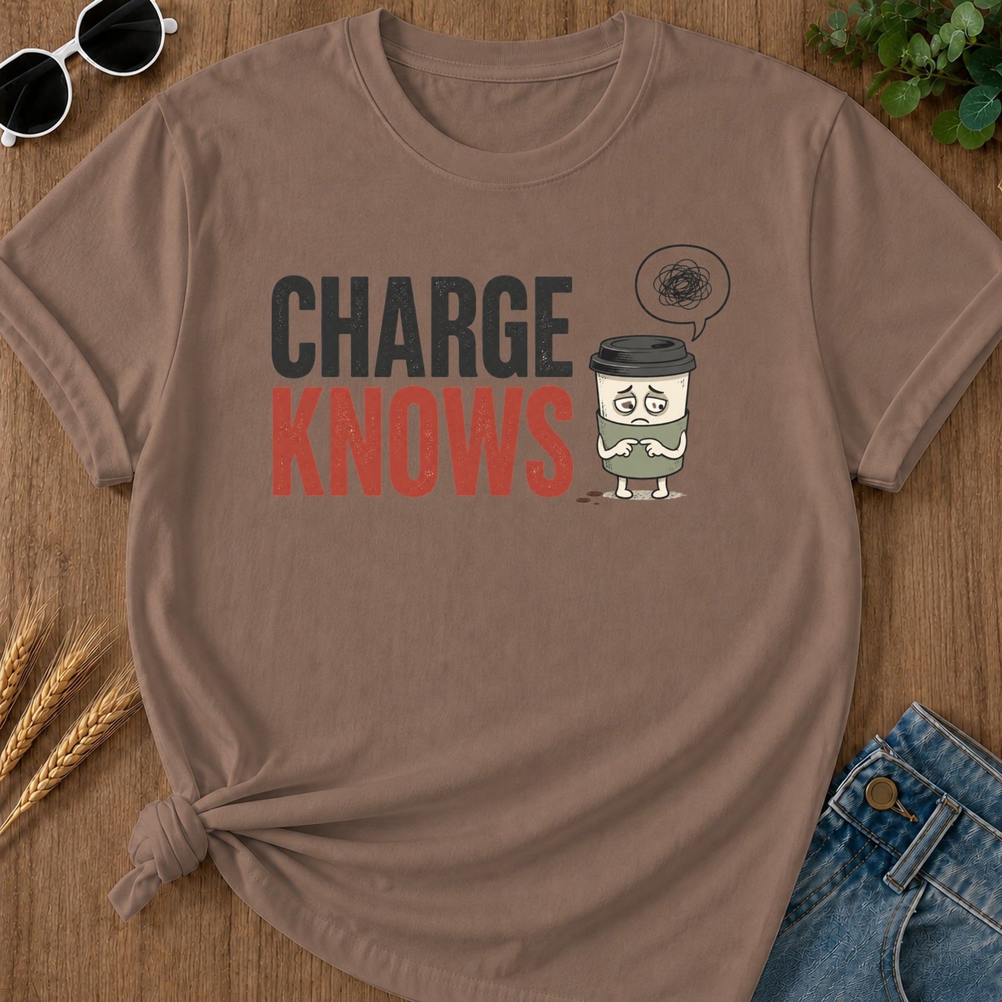 Charge Knows T-Shirt - Espresso