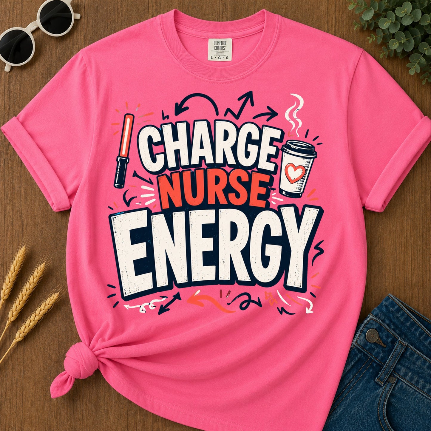 Charge Nurse Energy T-Shirt - Crunchberry