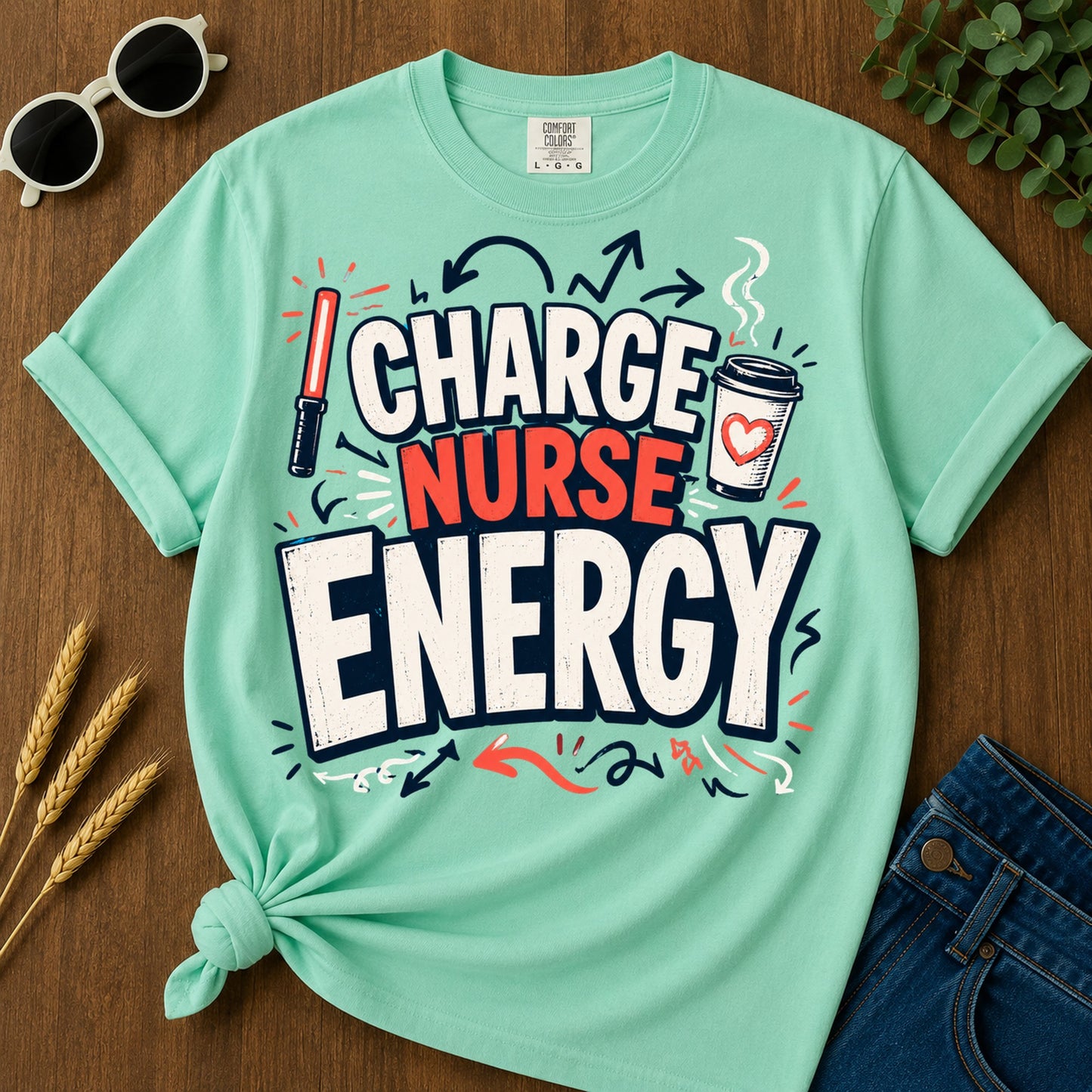 Charge Nurse Energy T-Shirt - Island Reef