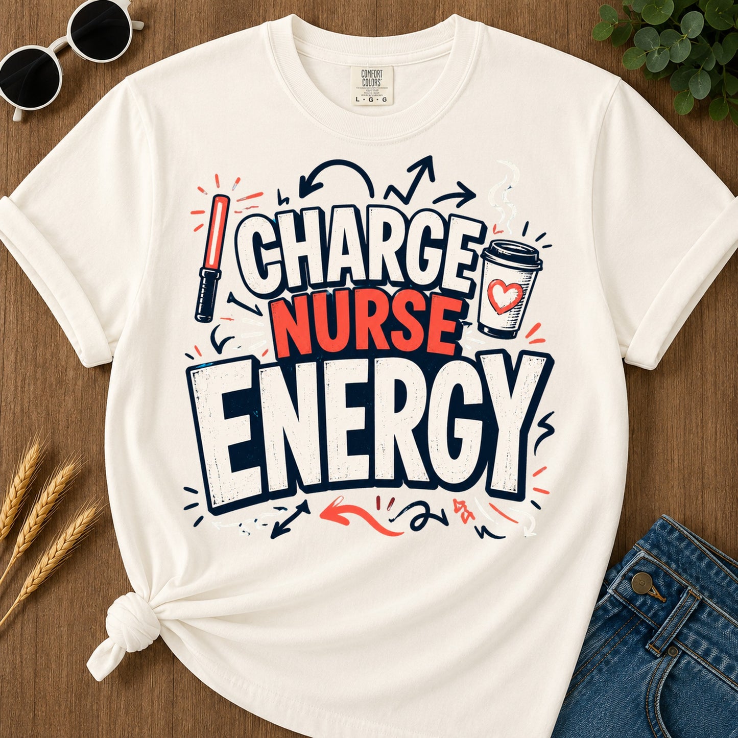 Charge Nurse Energy T-Shirt - Ivory