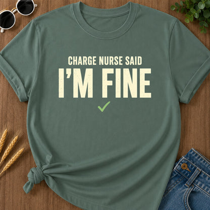 Charge Nurse Fine T-Shirt - Blue Spruce