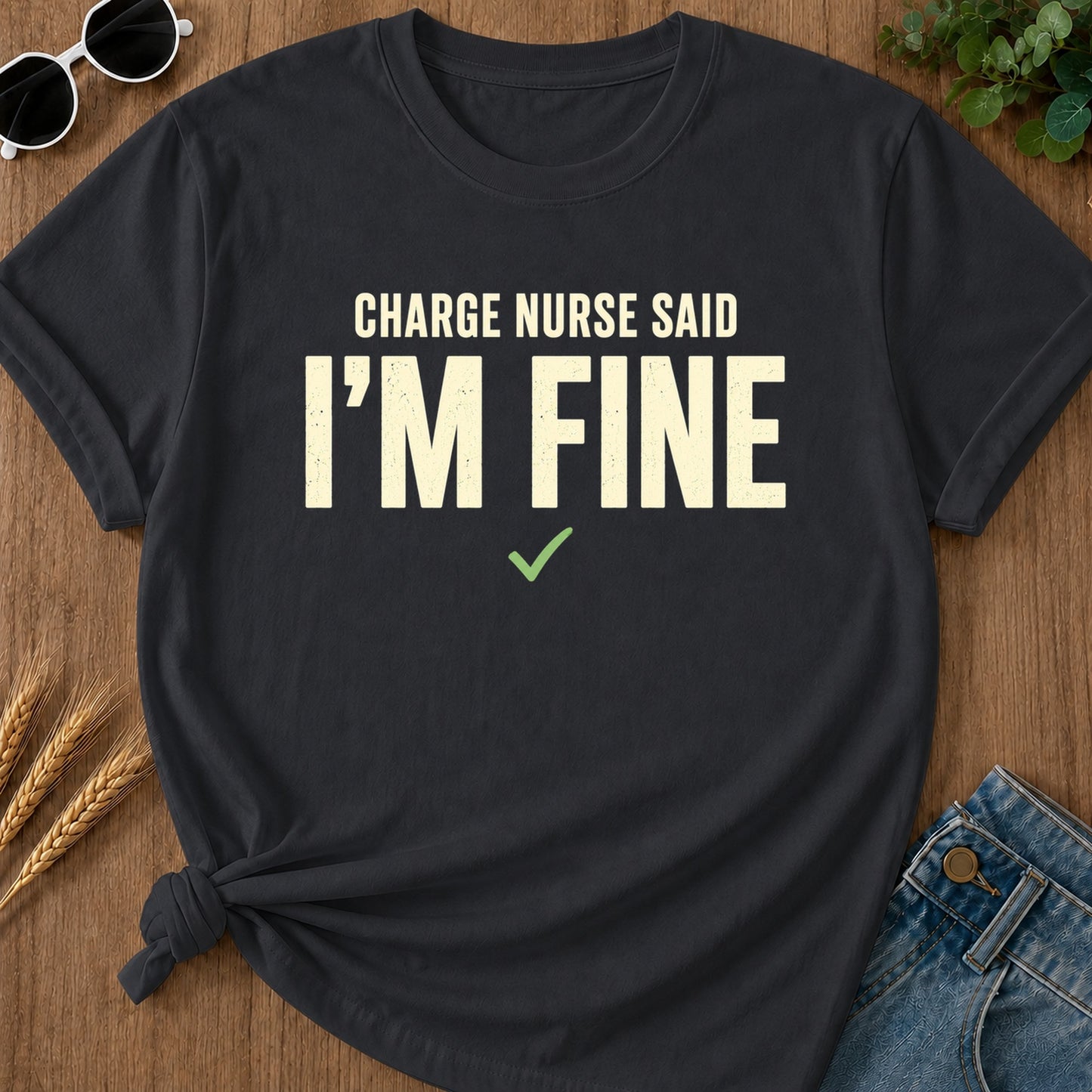 Charge Nurse Fine T-Shirt - Graphite