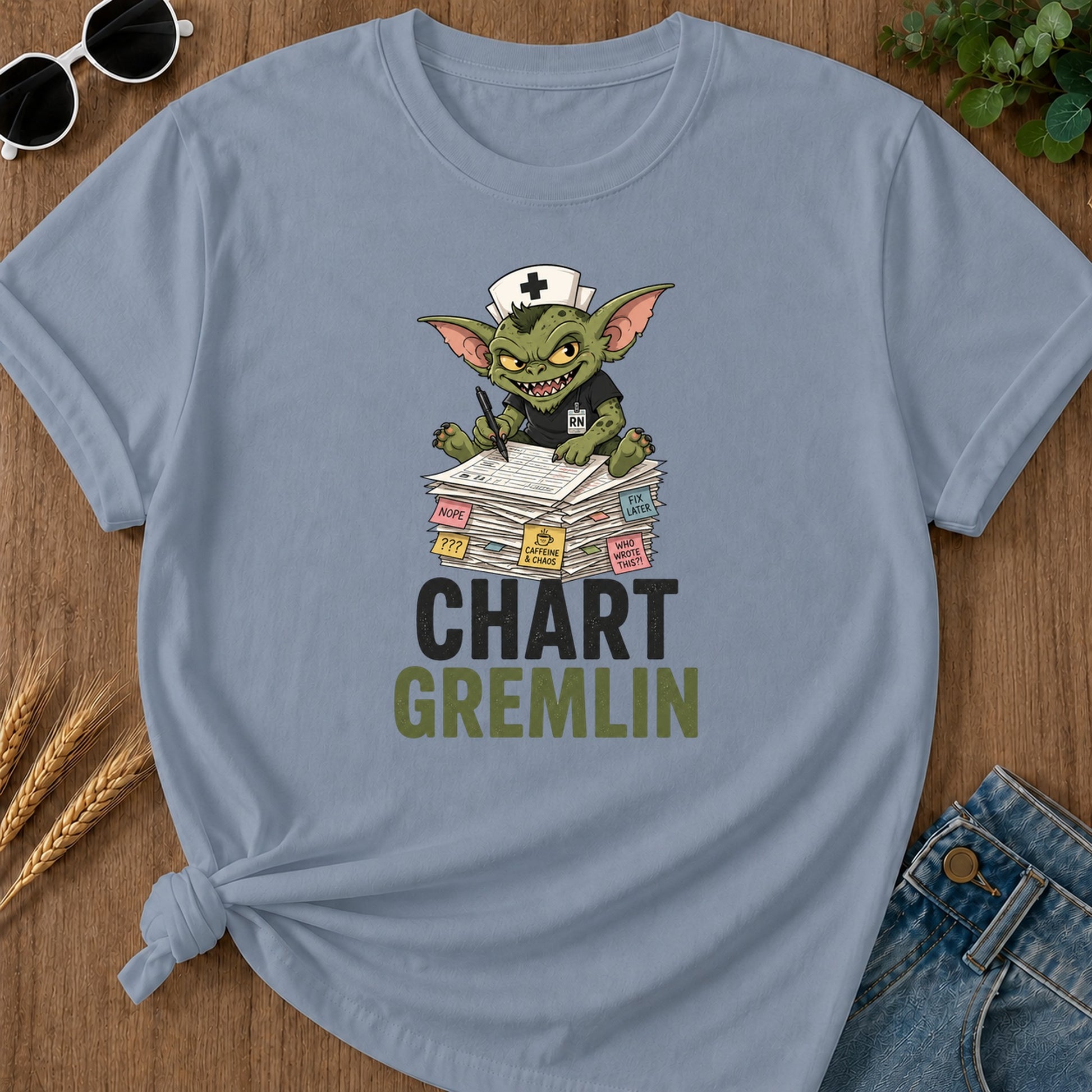 Chart Gremlin T-Shirt - Blue Jean