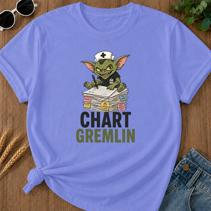 Chart Gremlin T-Shirt - Flo Blue