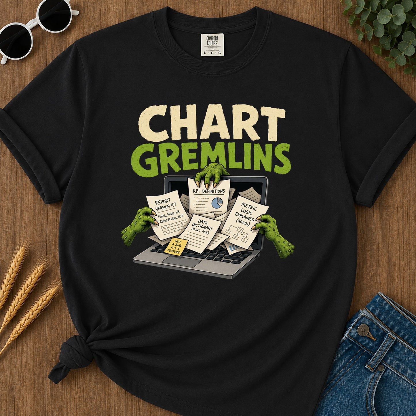 Chart Gremlins T-Shirt - Black