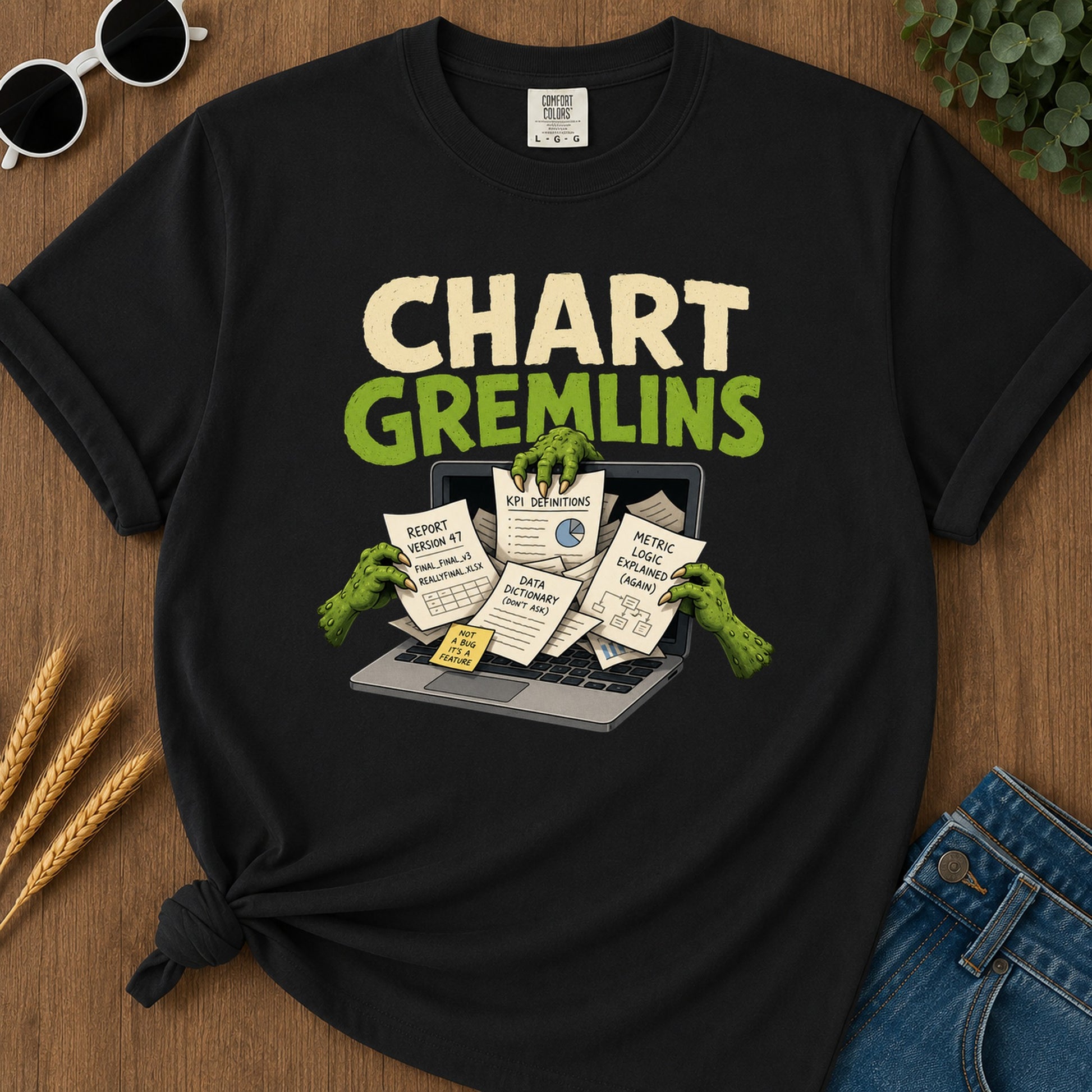 Chart Gremlins T-Shirt - Black