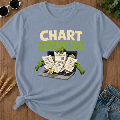 Chart Gremlins T-Shirt - Blue Jean