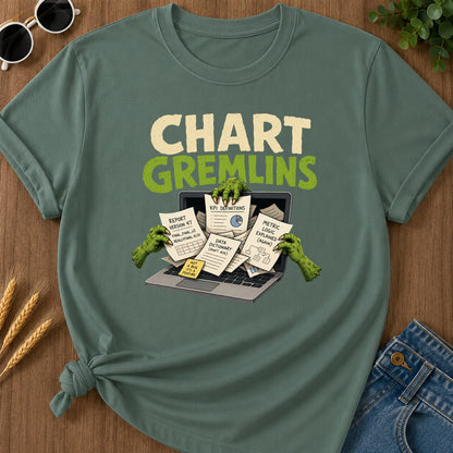 Chart Gremlins T-Shirt - Blue Spruce