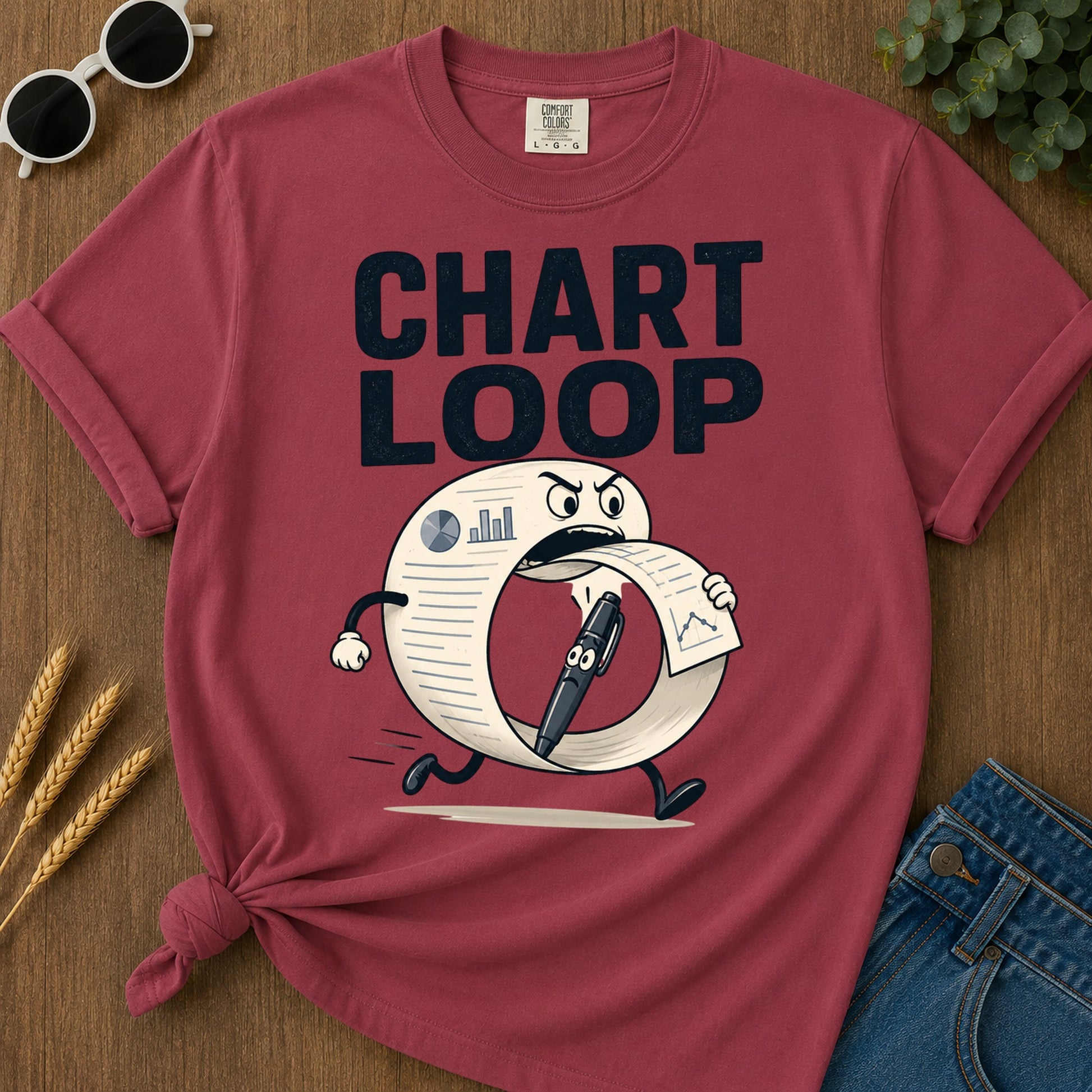 Chart Loop T-Shirt - Chili
