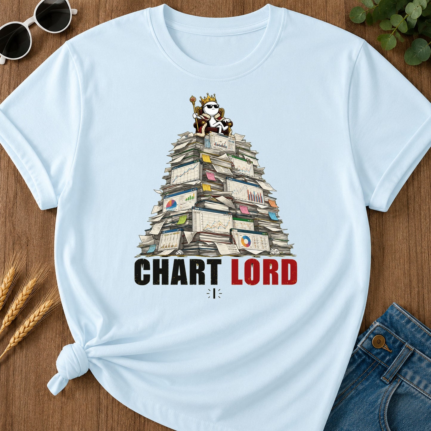 Chart Lord T-Shirt - Chambray