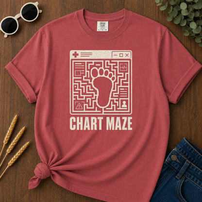 Chart Maze T-shirt - Crimson Mockup