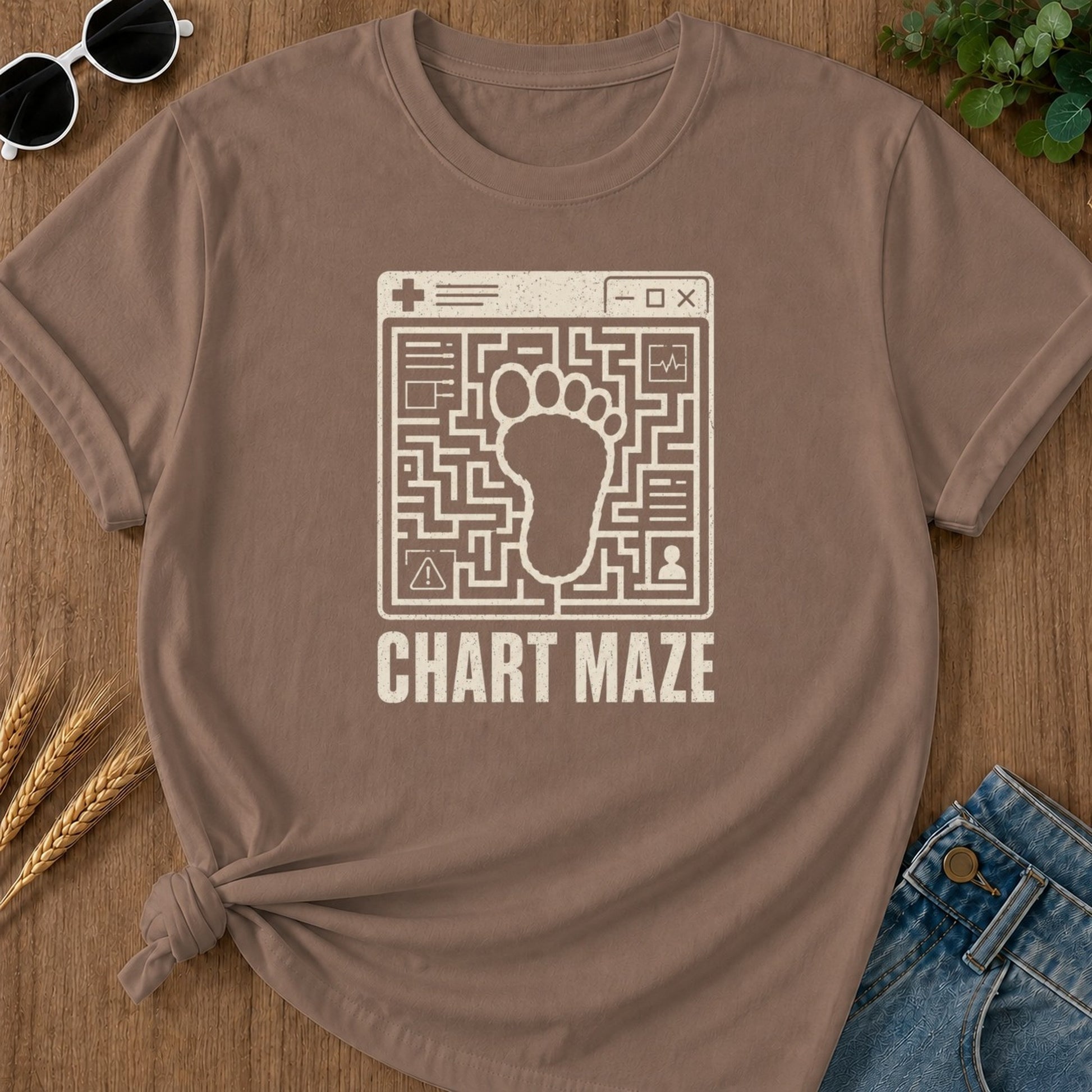 Chart Maze T-shirt - Espresso Mockup