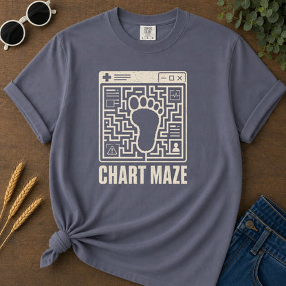 Chart Maze T-shirt - Navy Mockup
