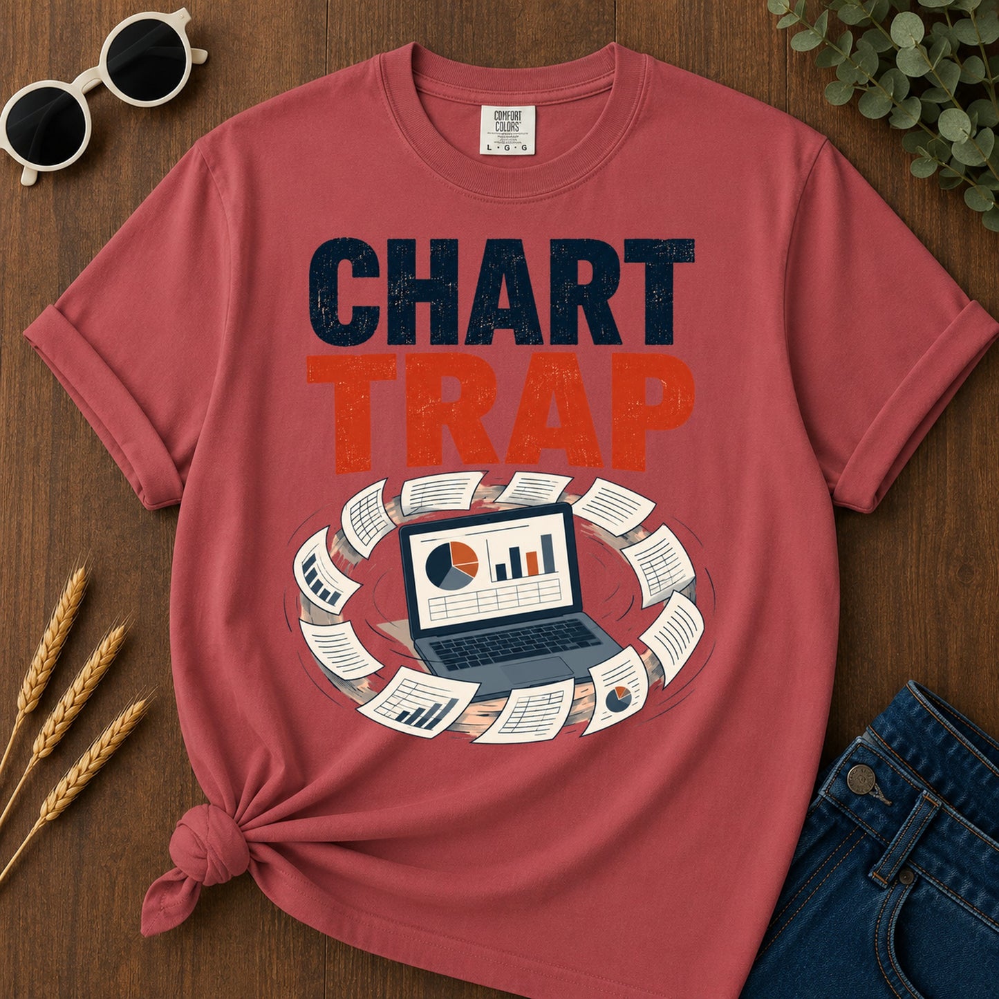 Chart Trap T-Shirt - Crimson