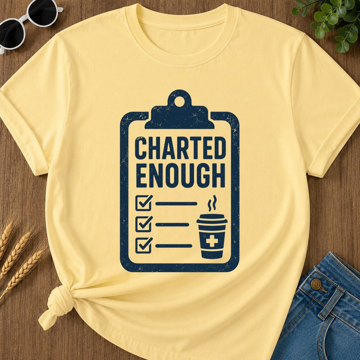Charted Enough T-shirt - Butter Mockup