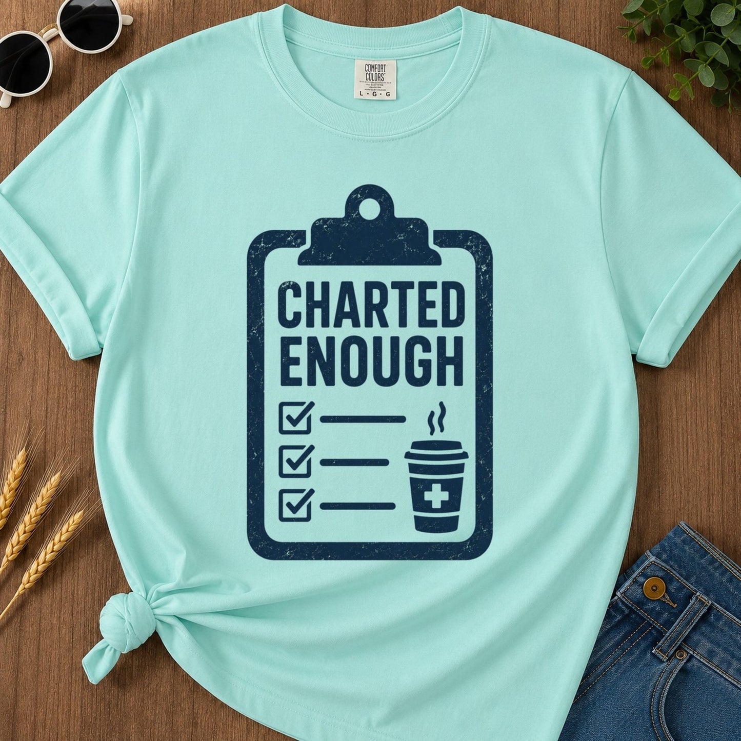 Charted Enough T-shirt - Chalky Mint Mockup