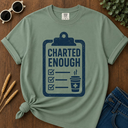 Charted Enough T-shirt - Light Green Mockup