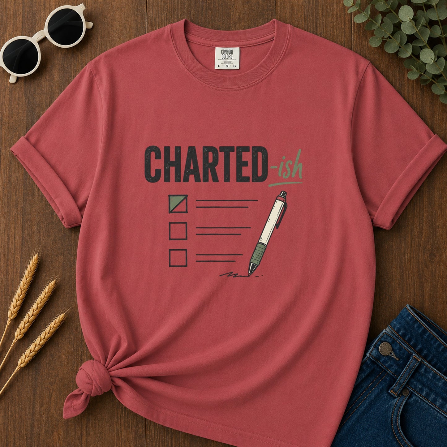 Charted Ish T-Shirt - Crimson