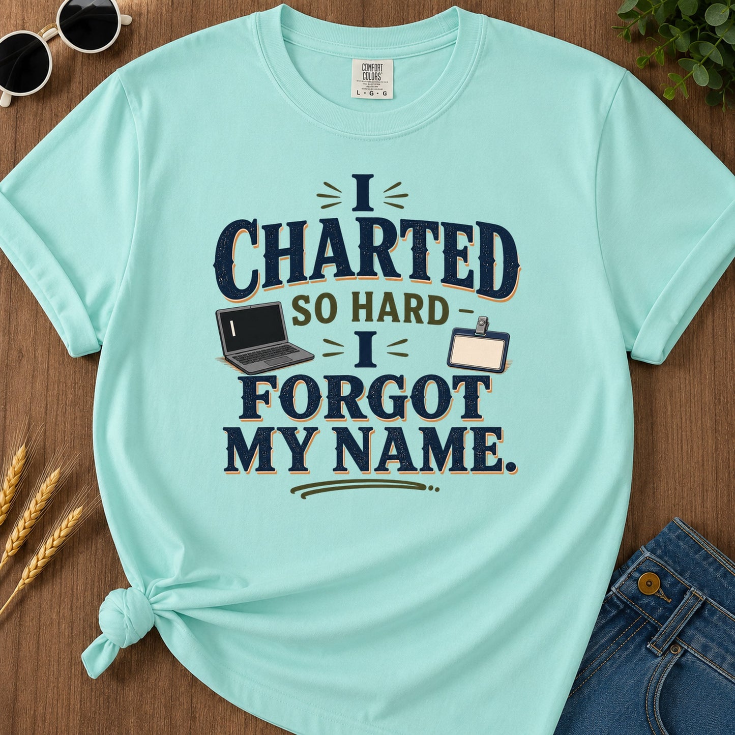 Charted So Hard Forgot Name T-Shirt - Chalky Mint