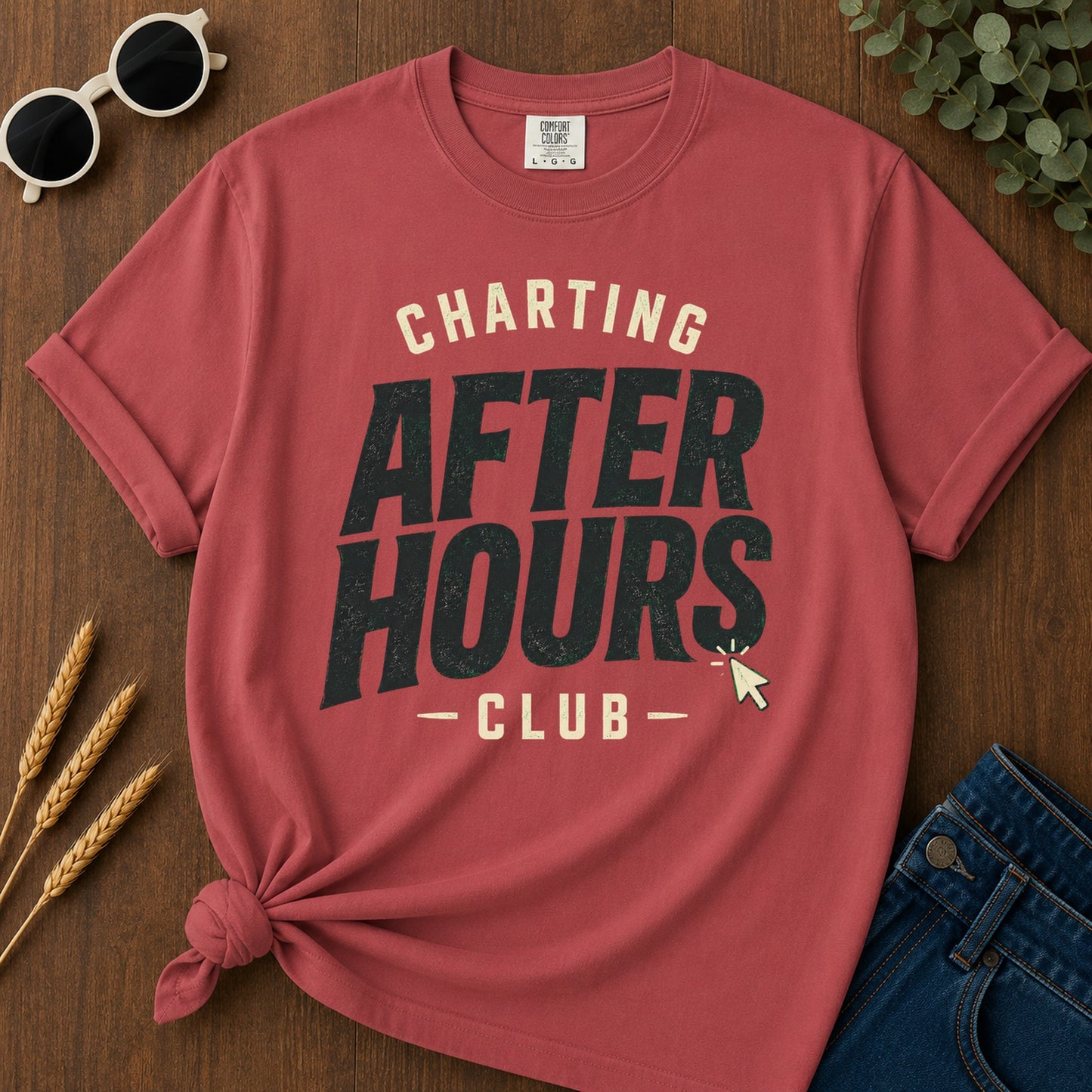 Charting After Hours Club T-Shirt - Crimson