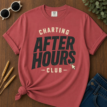 Charting After Hours Club T-Shirt - Crimson