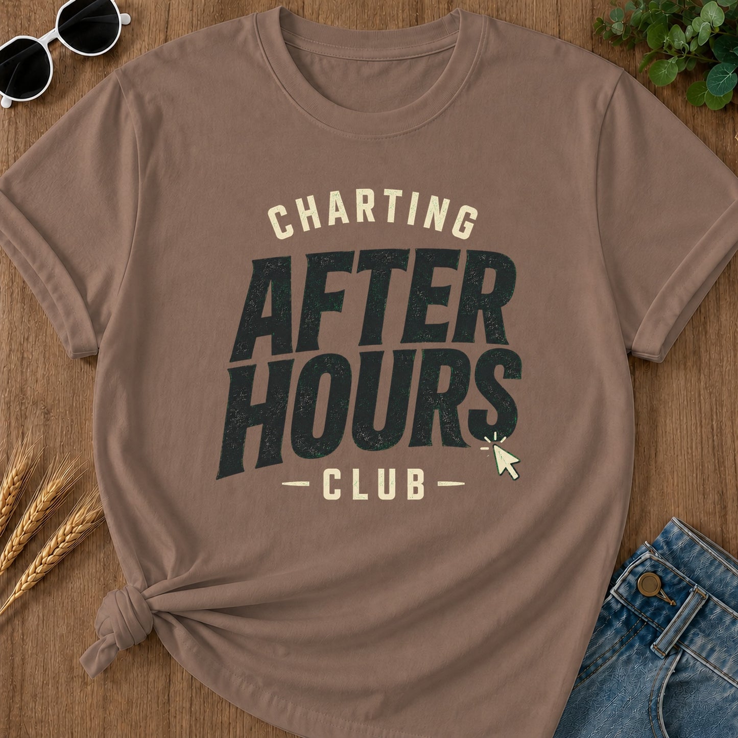 Charting After Hours Club T-Shirt - Espresso