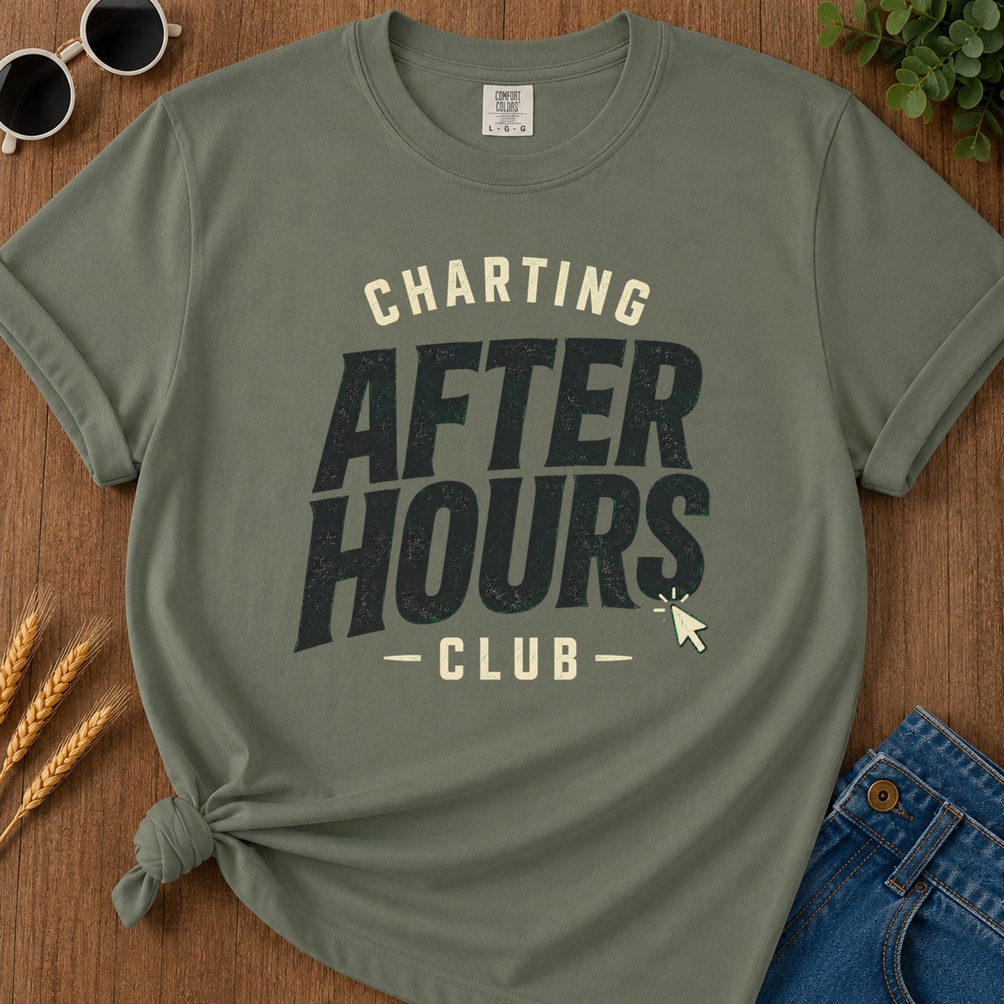 Charting After Hours Club T-Shirt - Moss