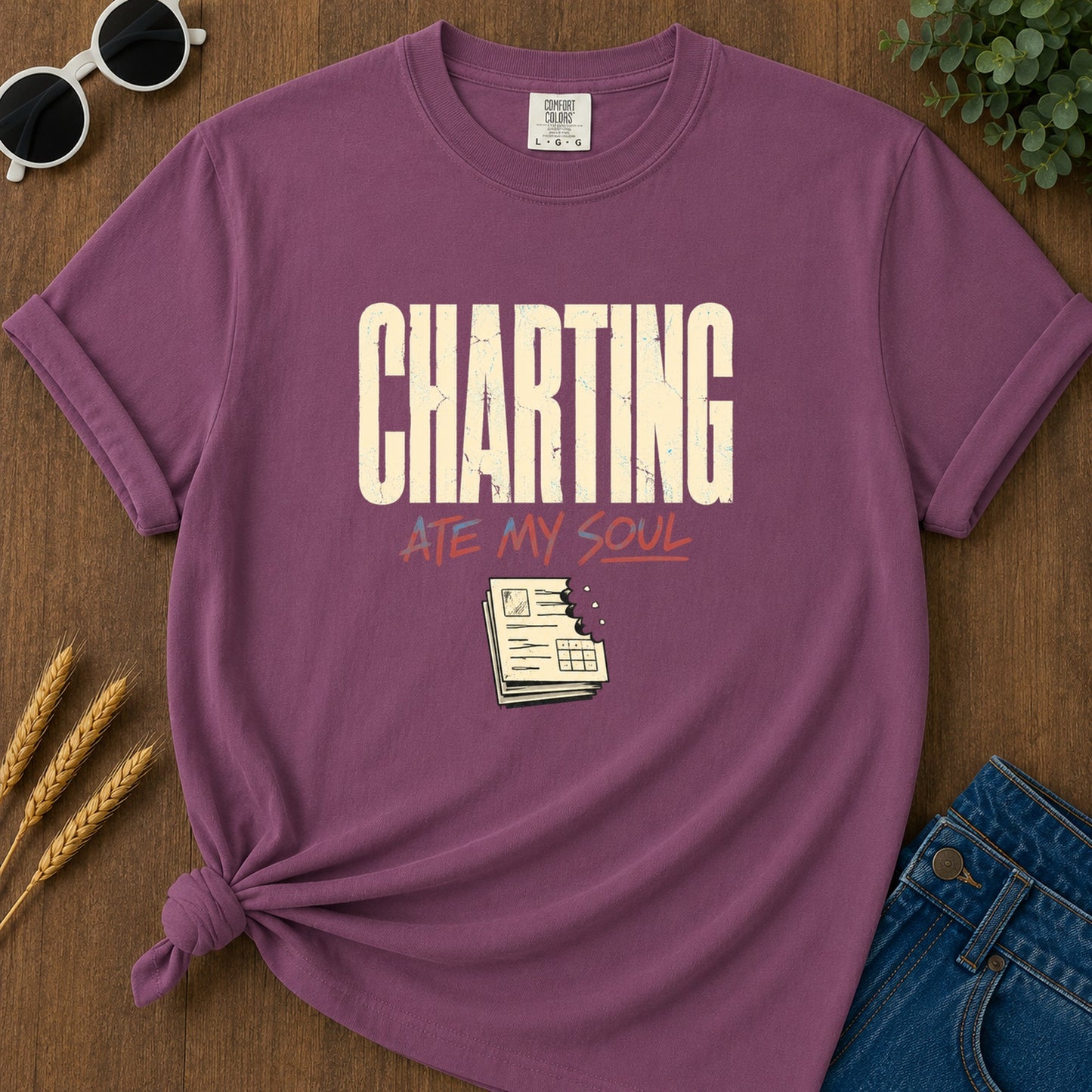 Charting Ate My Soul T-Shirt - Berry