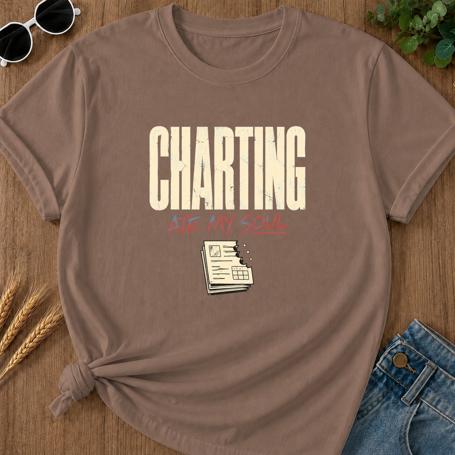 Charting Ate My Soul T-Shirt - Espresso