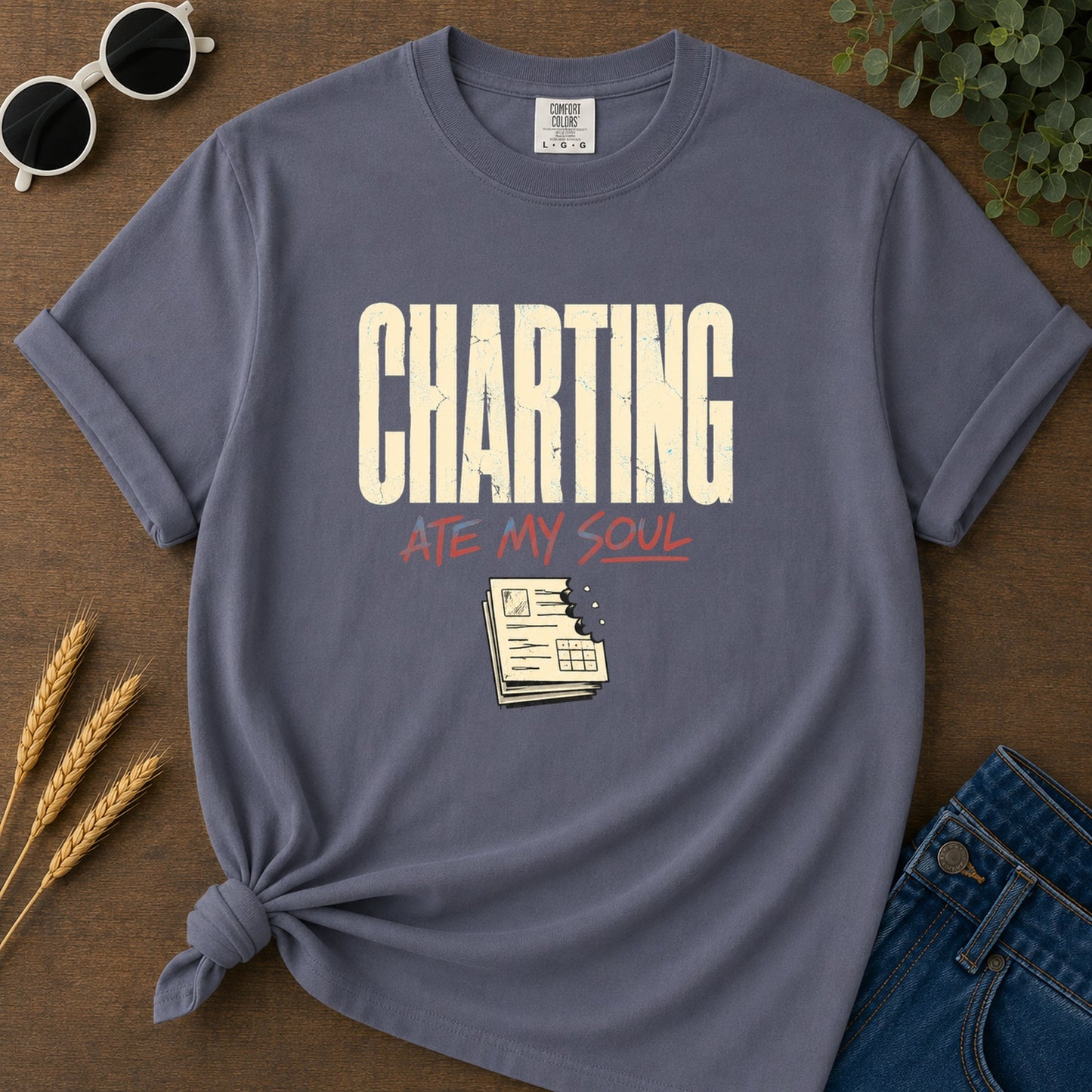 Charting Ate My Soul T-Shirt - Navy